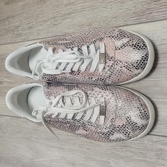 PAIGE Amy Sneakers Metallic Snake Printed Leather Size 10 - Picture 4 of 10